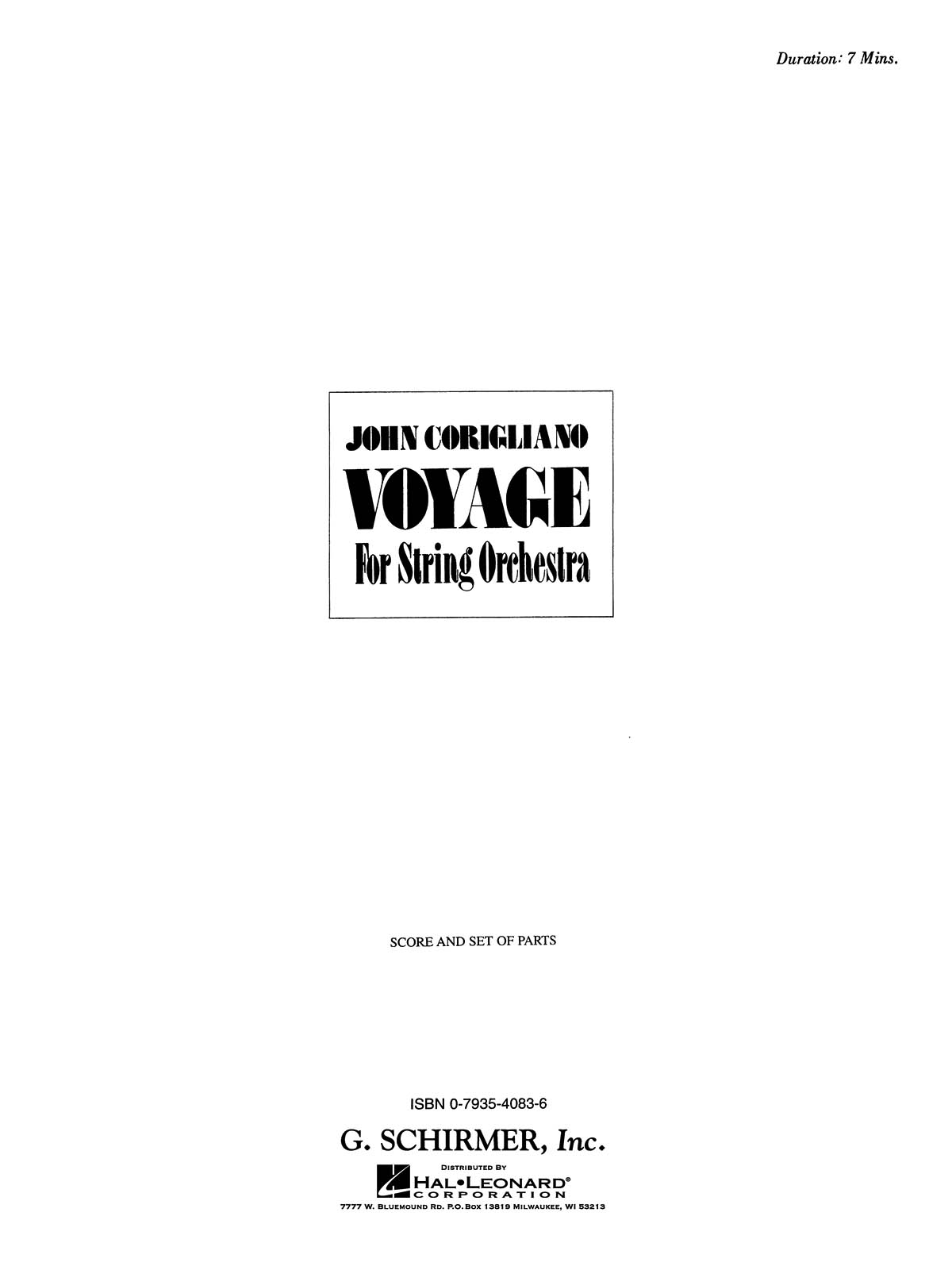 John Corigliano: Voyage