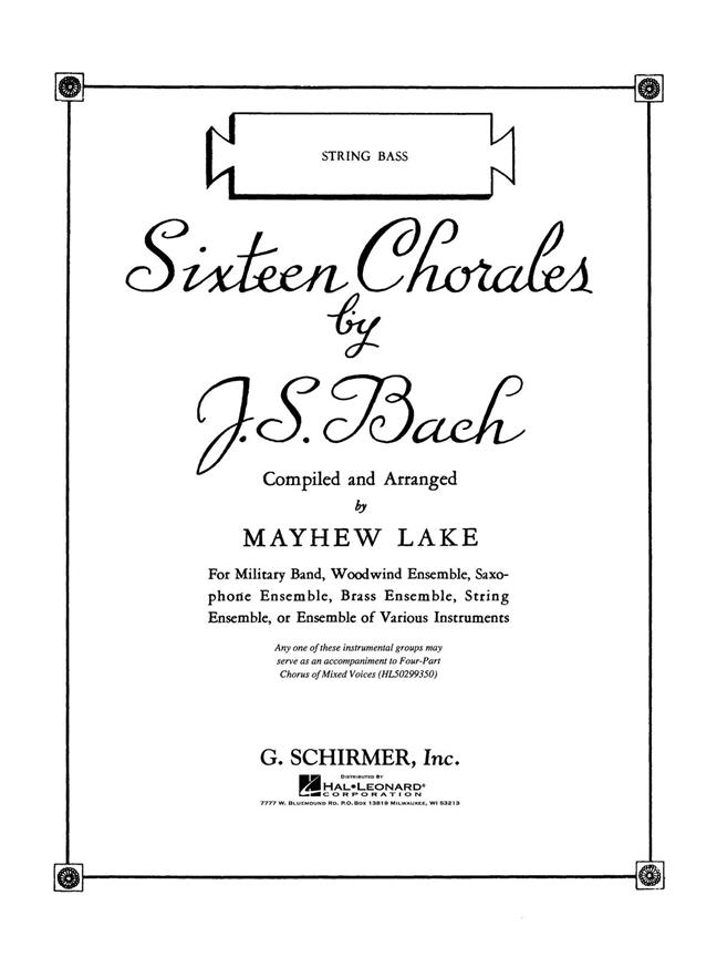 Johann Sebastian Bach: Sixteen Chorales (Double Bass)