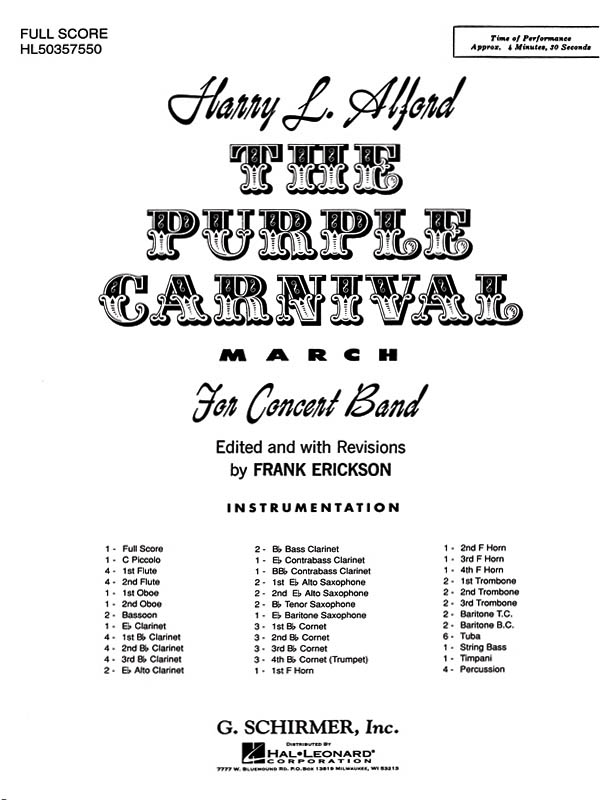 Harold Alford: The Purple Carnival March