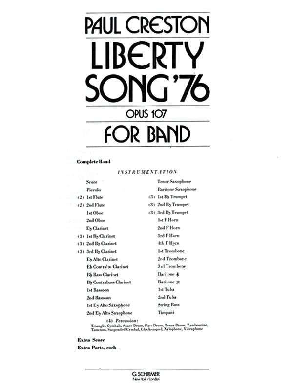 Paul Creston: Liberty Song