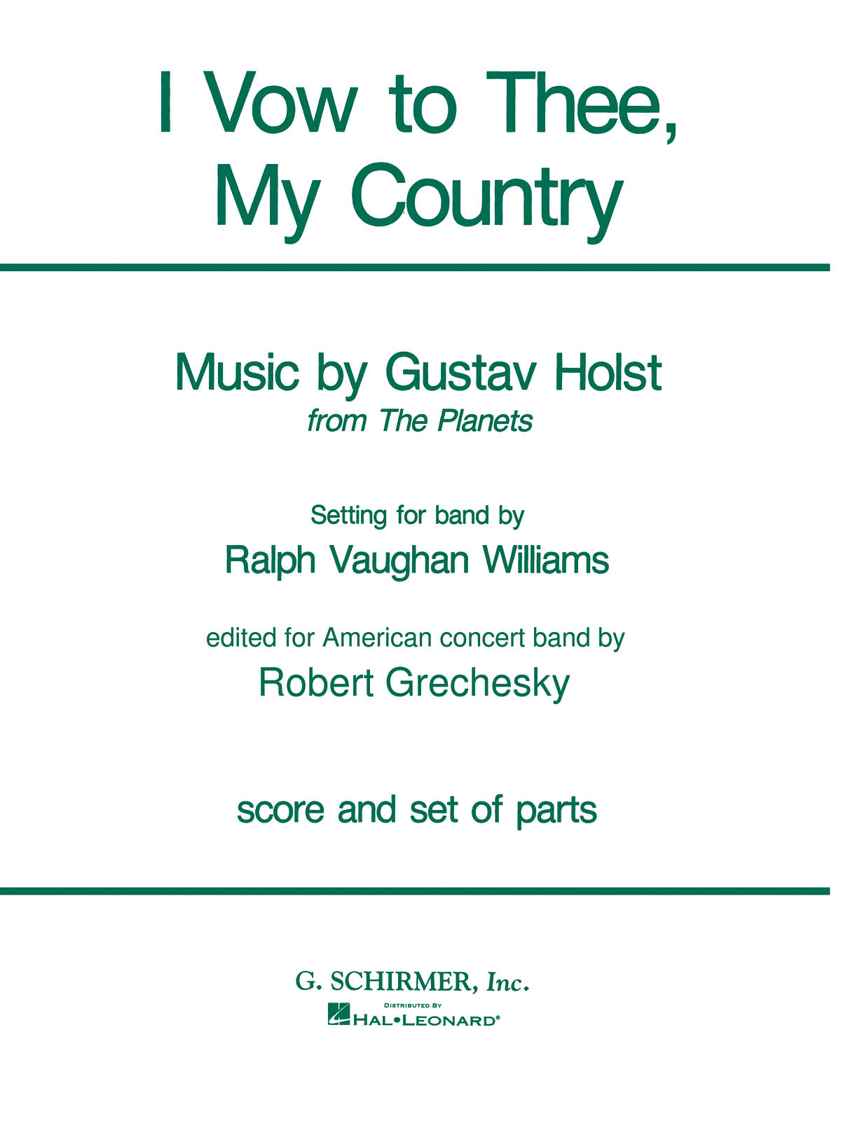 Gustav Holst: I Vow to Thee, My Country (Harmonie)