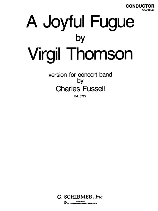 Virgil Thomson: A Joyful Fugue (Partituur)