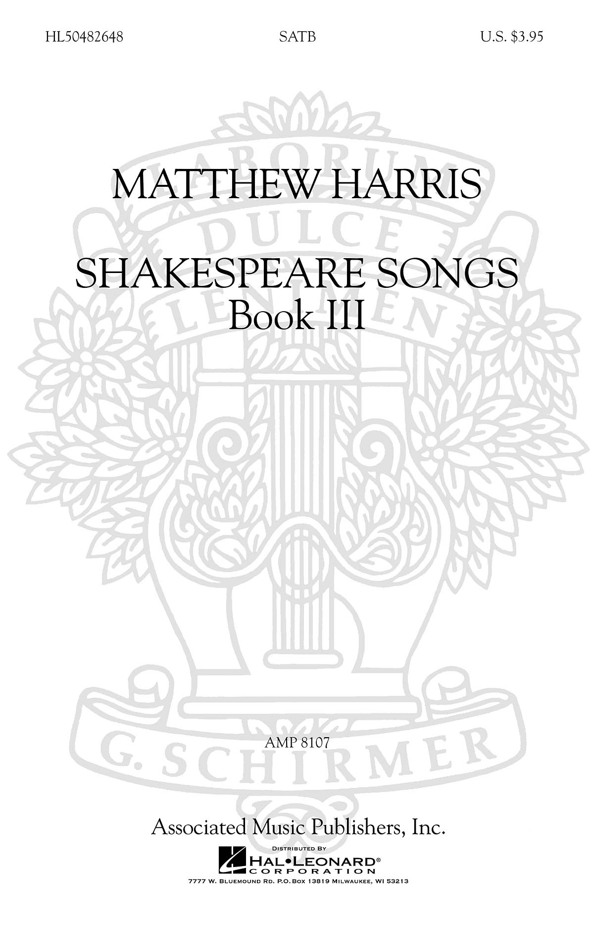 Matthew Harris: Shakespeare Songs, Book 3 SATB A Cappella