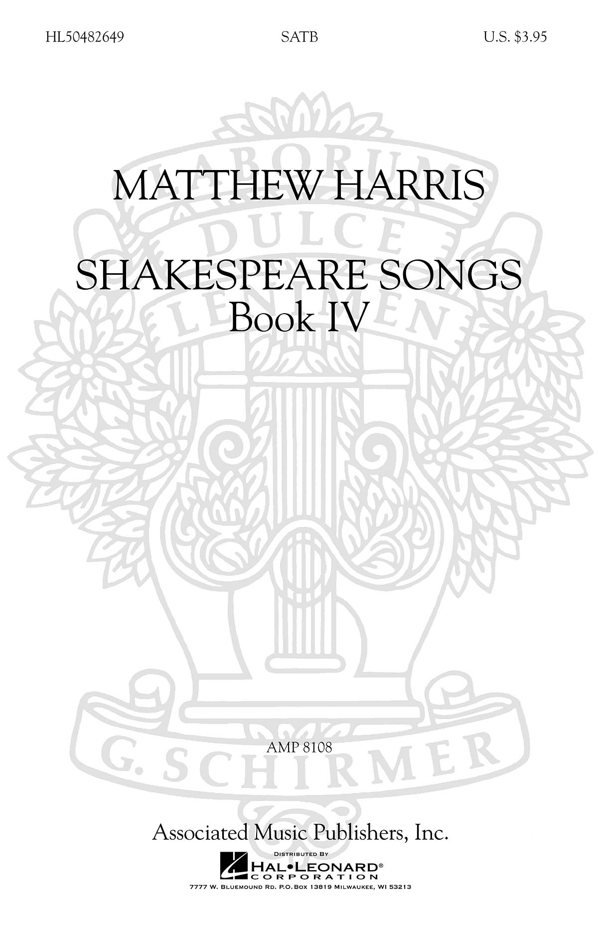 Matthew Harris: Shakespeare Songs, Book 4 SATB A Cappella