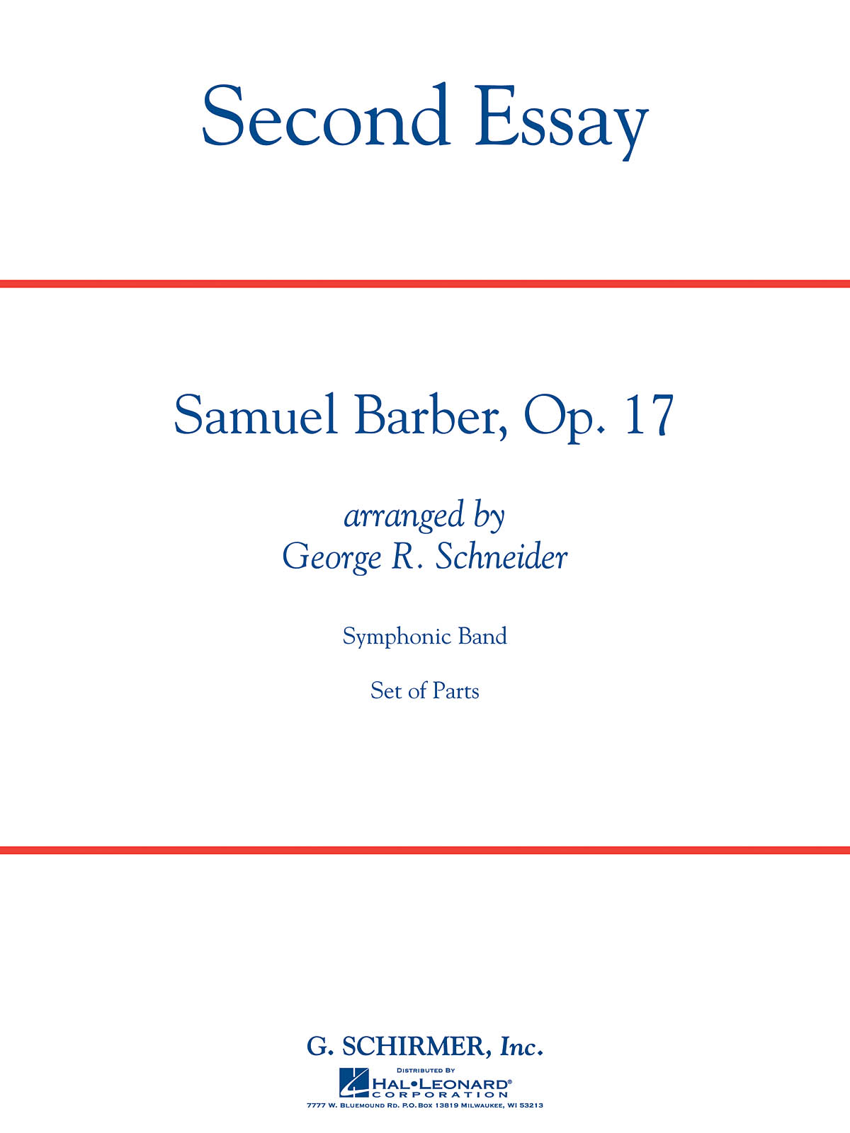 Barber: Second Essay (Harmonie)