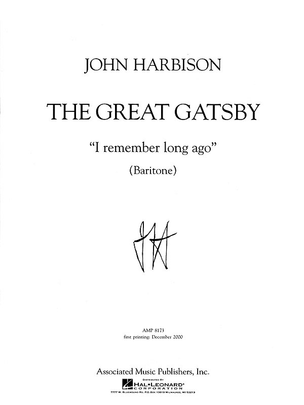 John Harbison: I Remember Long Ago