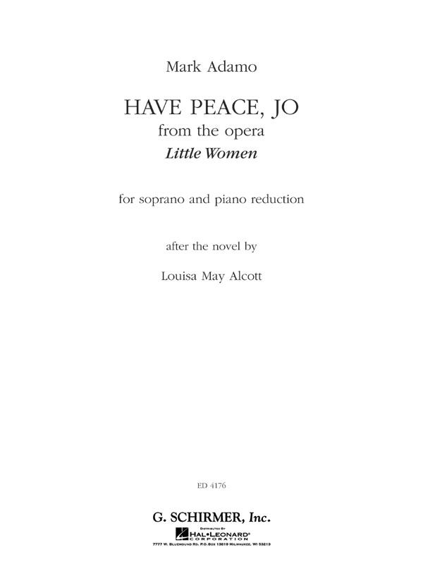 Mark Adamo: Have Peace, Jo - Adamo