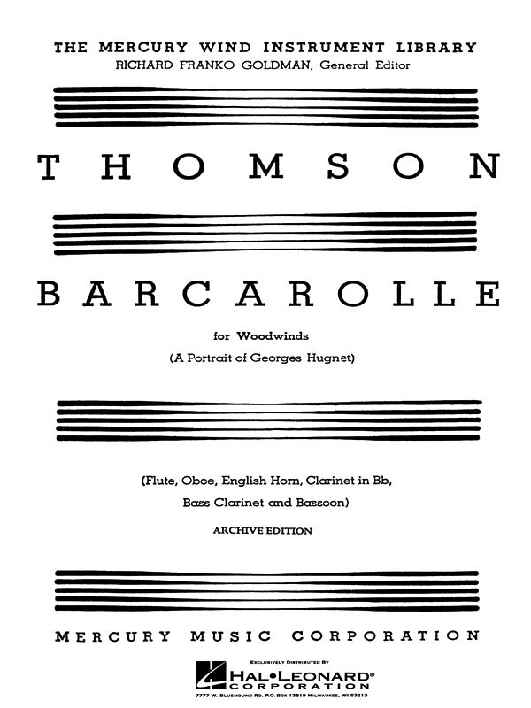 Virgil Thomson: Barcarolle