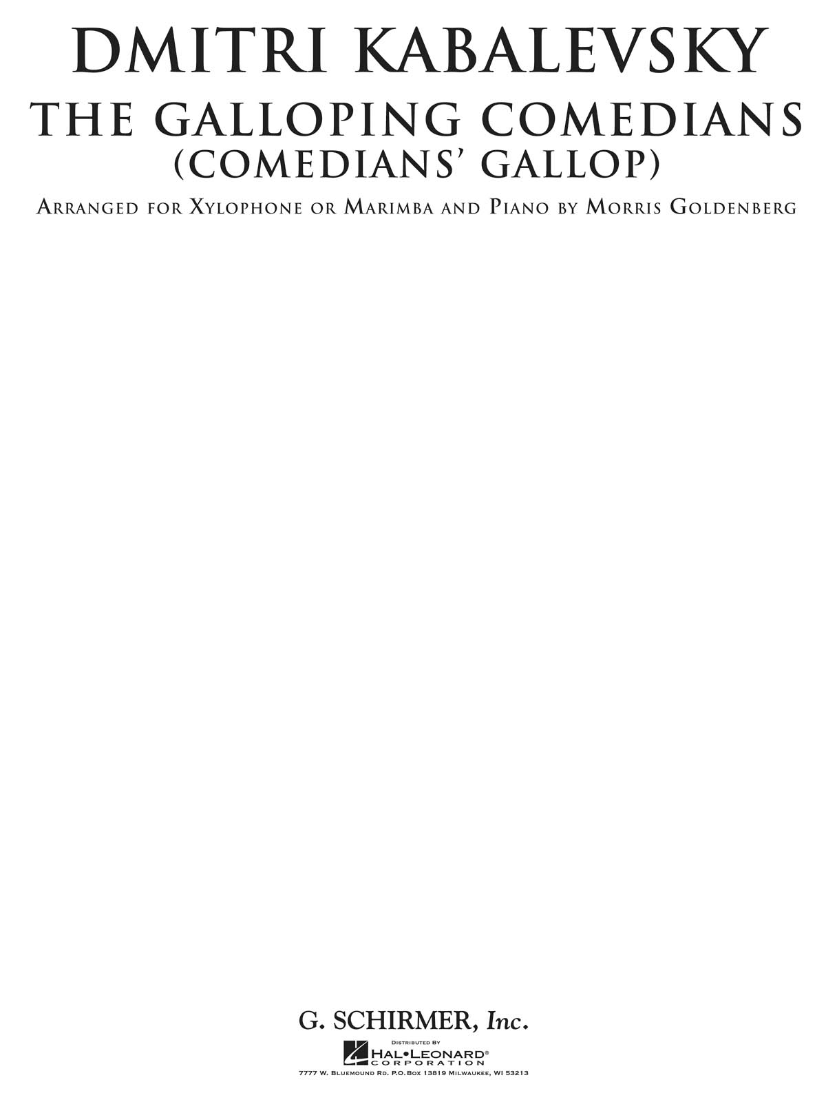 Dmitri Kabalevsky: The Galloping Comedians(Comedian's Gallop)