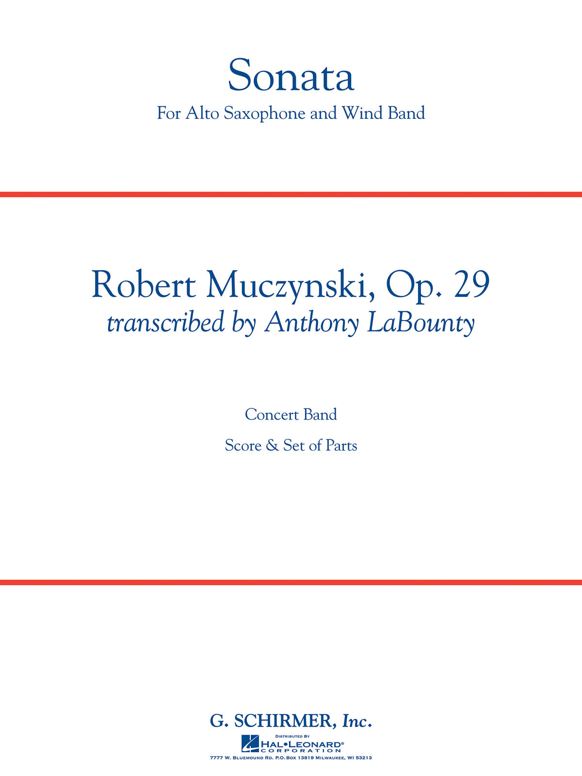 Muczynski: Sonata for Alto Saxophone, Op. 29 (Harmonie)