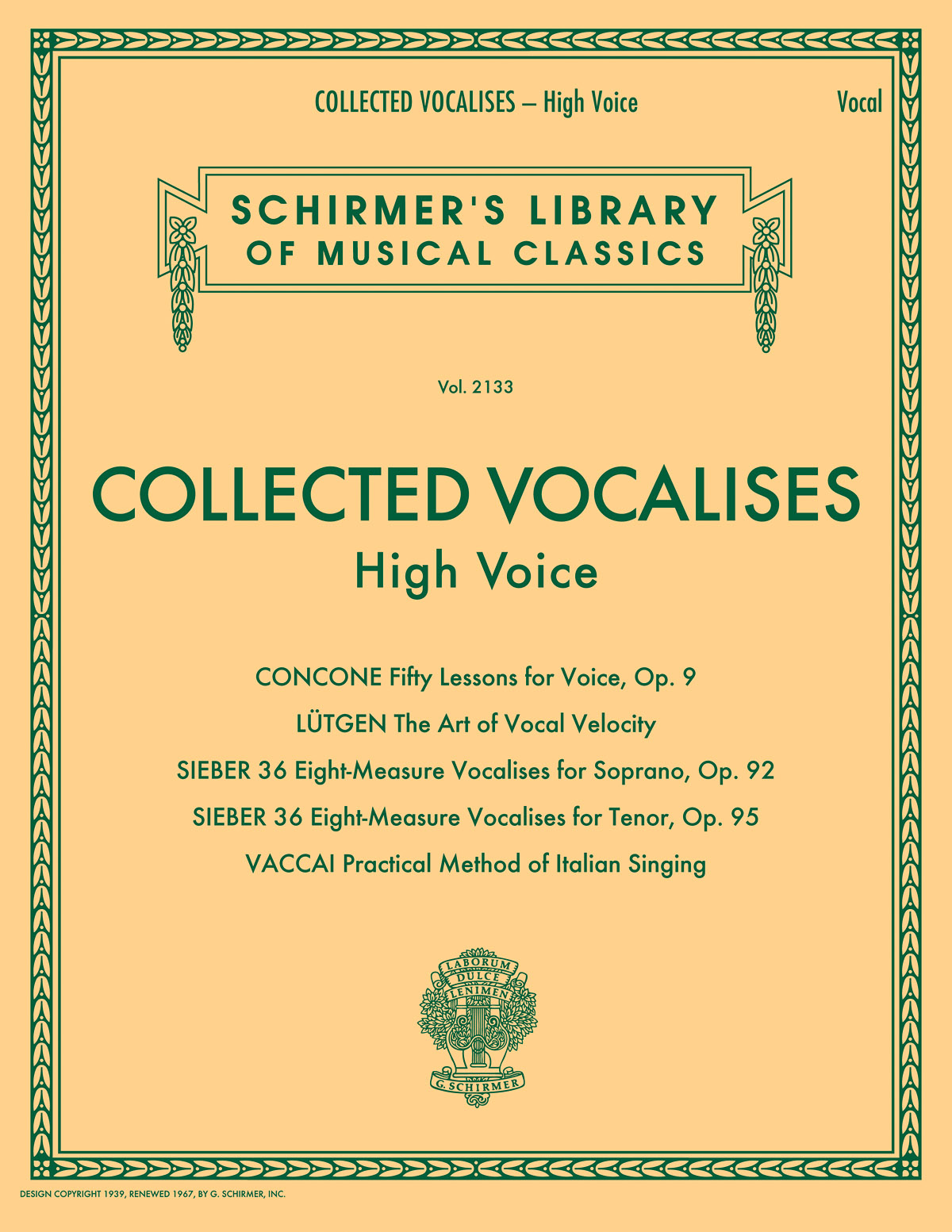 Collected Vocalises: High Voice