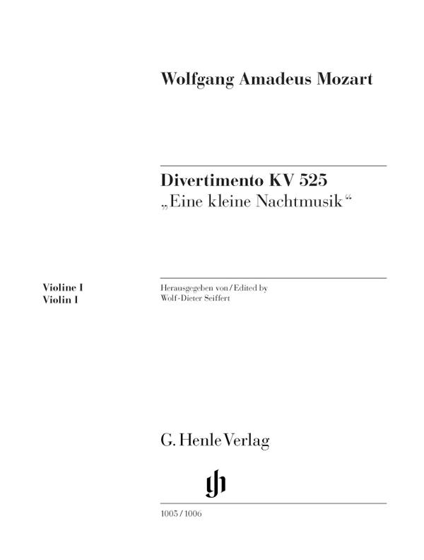 Mozart: Divertimento KV 525 Eine kleine Nachtmusik