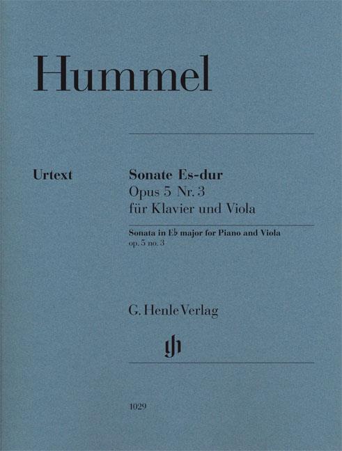 Hummel: Sonate fur Klavier und Viola Es-dur Opus 5 Nr. 3