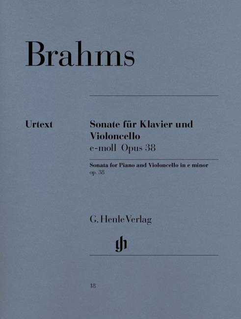 Brahms: Cello Sonata In E Minor Op.38 (Urtext Edition)
