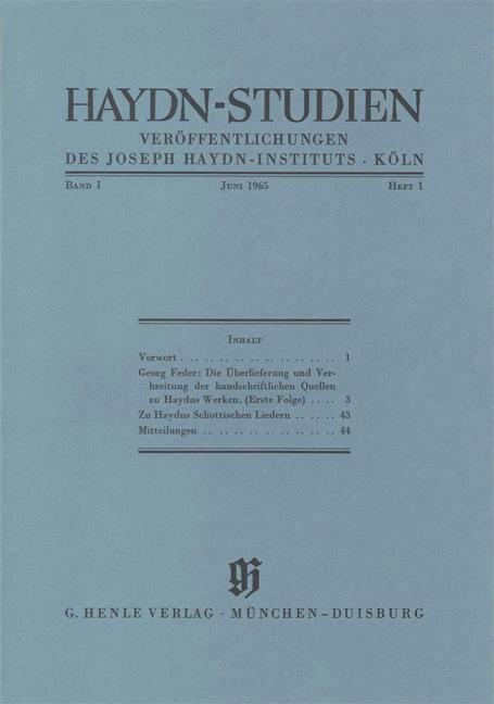 Haydn-Studien Bd. 1 Heft 1