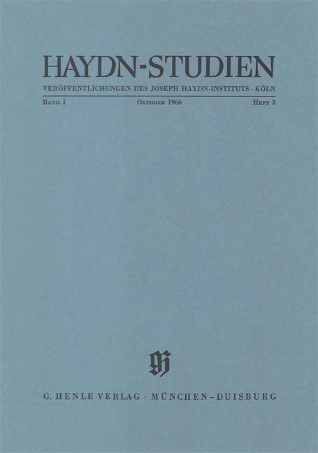 Haydn-Studien Bd. 1 Heft 3