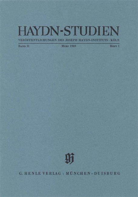 Haydn-Studien Bd. 2 Heft 1