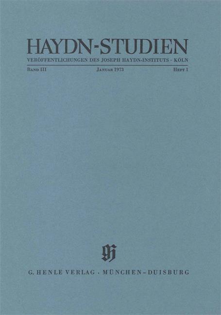 Haydn-Studien Bd. 3 Heft 1