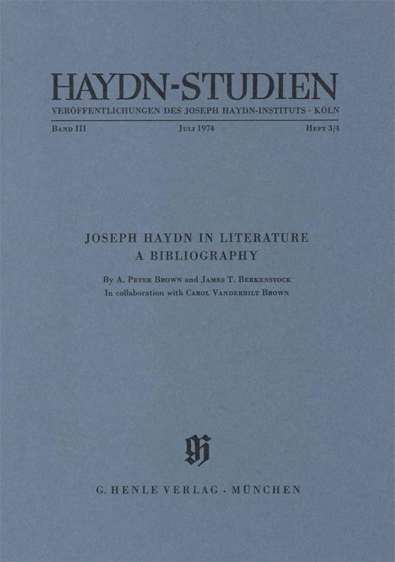 Haydn-Studien Bd. 3 Heft 3/4