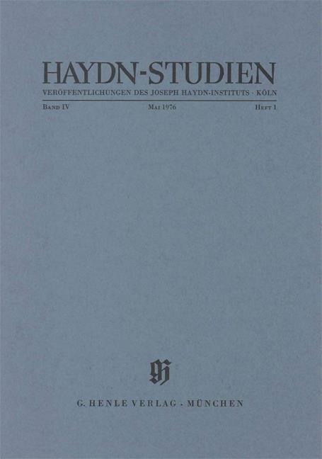 Haydn-Studien Bd. 4 Heft 1