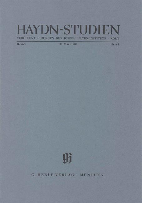 Haydn-Studien Bd. 5 Heft 1