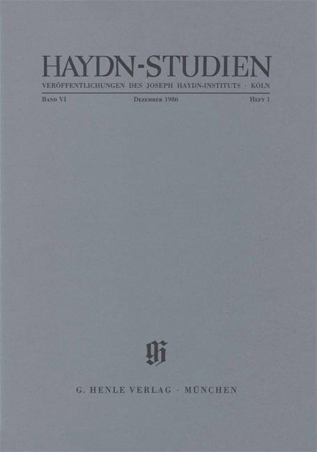 Haydn-Studien Bd. 6 Heft 1