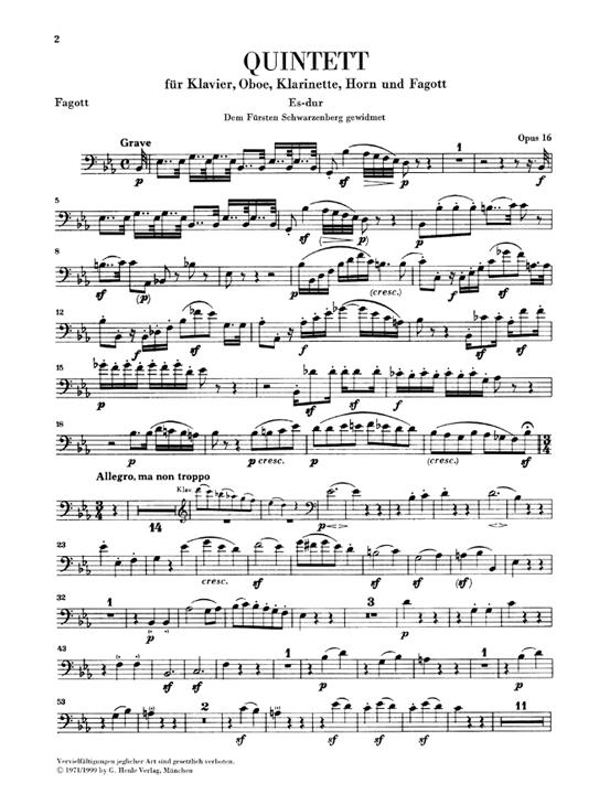 Beethoven: Quintett fur Klavier Und Blaser Op. 16 