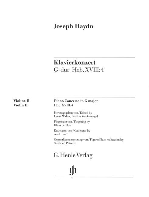 Haydn: Concerto for Piano (Harpsichord) and Orchestra G major Hob. XVIII:4