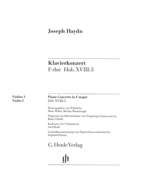 Haydn: Concerto for Piano (Harpsichord) and Orchestra F major Hob. XVIII:3