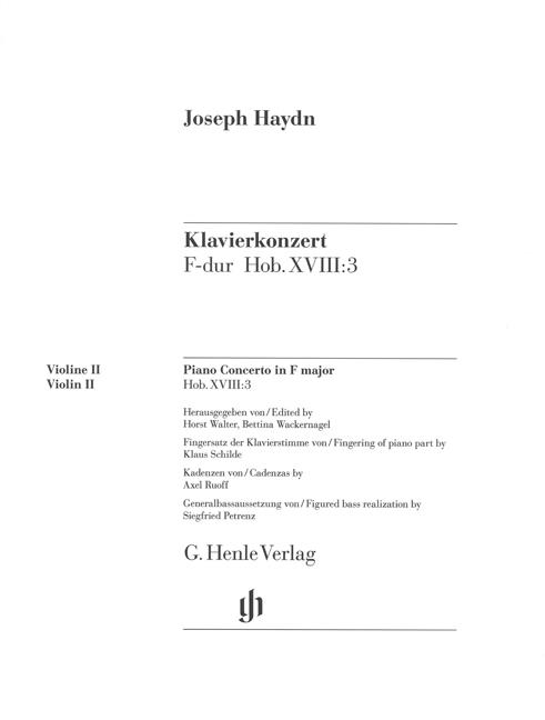 Haydn: Concerto for Piano (Harpsichord) and Orchestra F major Hob. XVIII:3