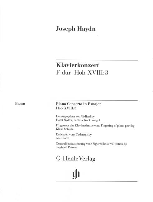 Haydn: Concerto for Piano (Harpsichord) and Orchestra F major Hob. XVIII:3