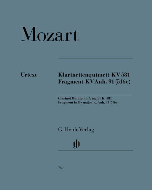 Mozart: Klarinettenquintett KV.581 Fragment KV.Anh.91