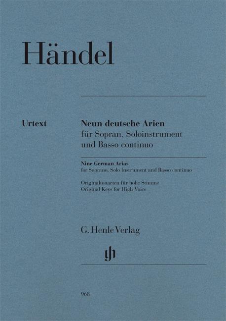 Händel: Nine German Arias -Original keys for high voice