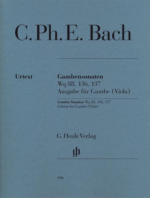 Bach: Gambensonaten Wq 88, 136, 137