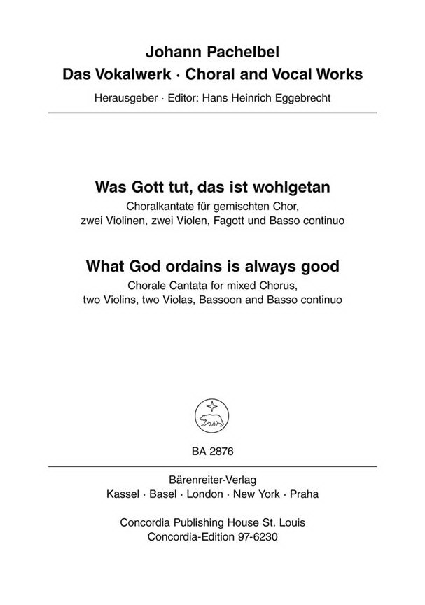 Johann Pachelbel: Was Gott tut das ist wohlgetan (PA)