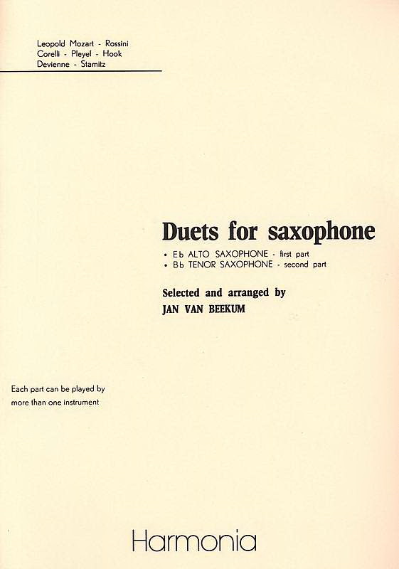 Jan van Beekum: Duets For Saxophone (Alt/Tenorsaxofoon)