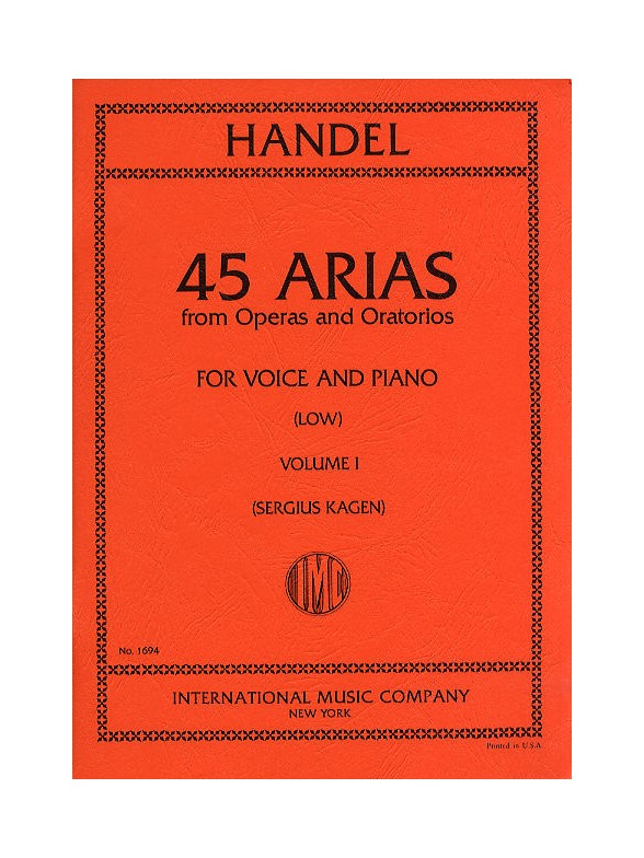 Handel: 45 Arias Da Opere E Oratori Volume 1 (Low)