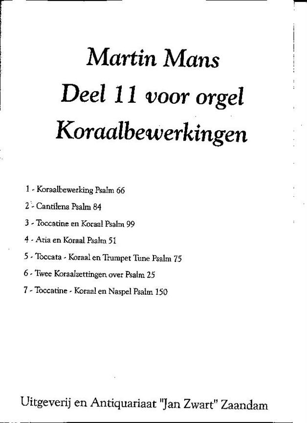 Bundel 11 Koraalbewerkingen
