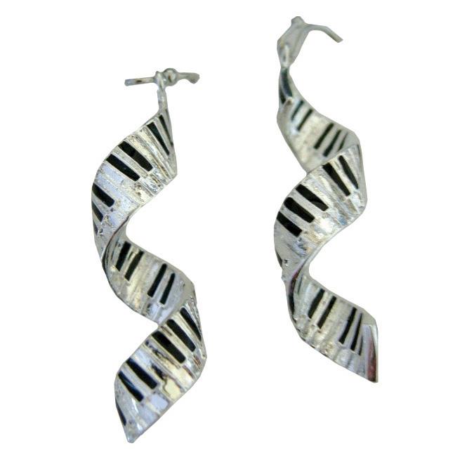 Earrings Spiral Keyboard 