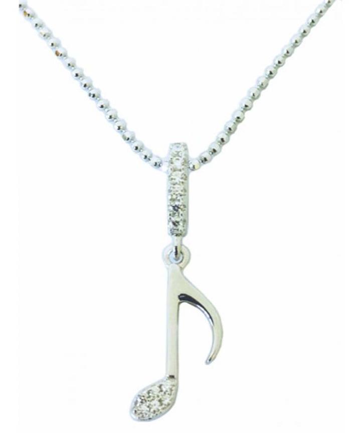 MGC: Sterling Silver Pendant - Quaver & Stones