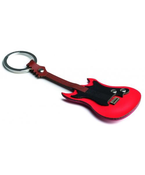 Italian Leather Keyring - Electric Guitar