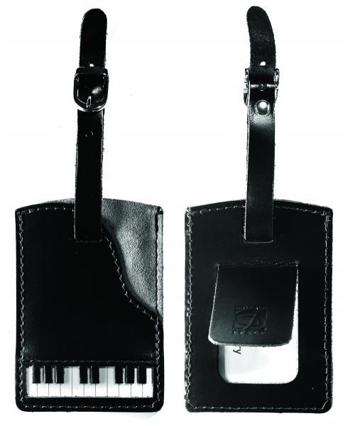 Italian Leather Luggage Tag - Piano