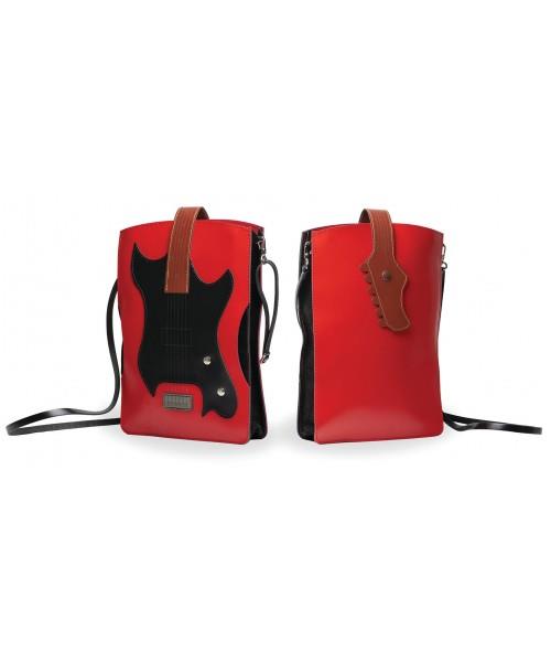 Italian Leather Shoulder Bag - Electric Guitar