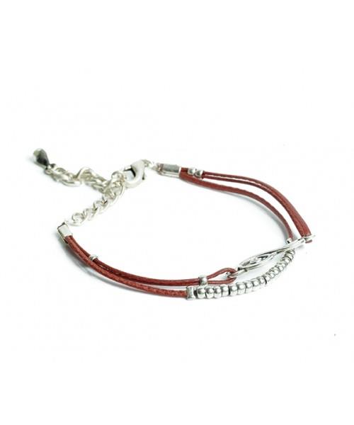 Italian Leather Treble Clef Bracelet - Brown