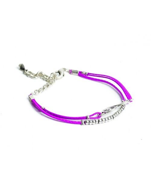 Italian Leather Treble Clef Bracelet - Purple