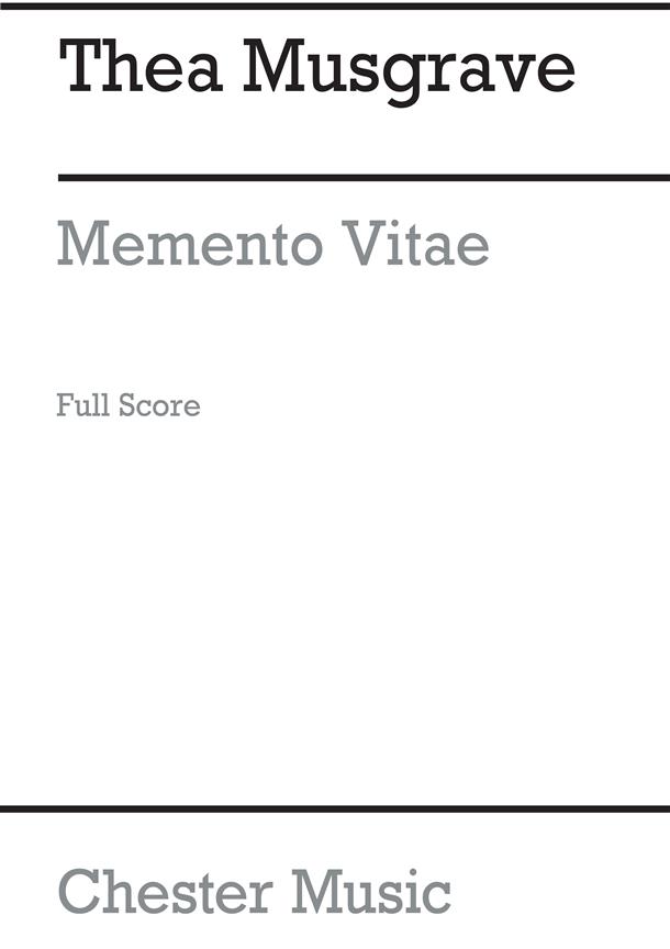 Thea Musgrave: Memento Vitae Orchestra (Full Score)