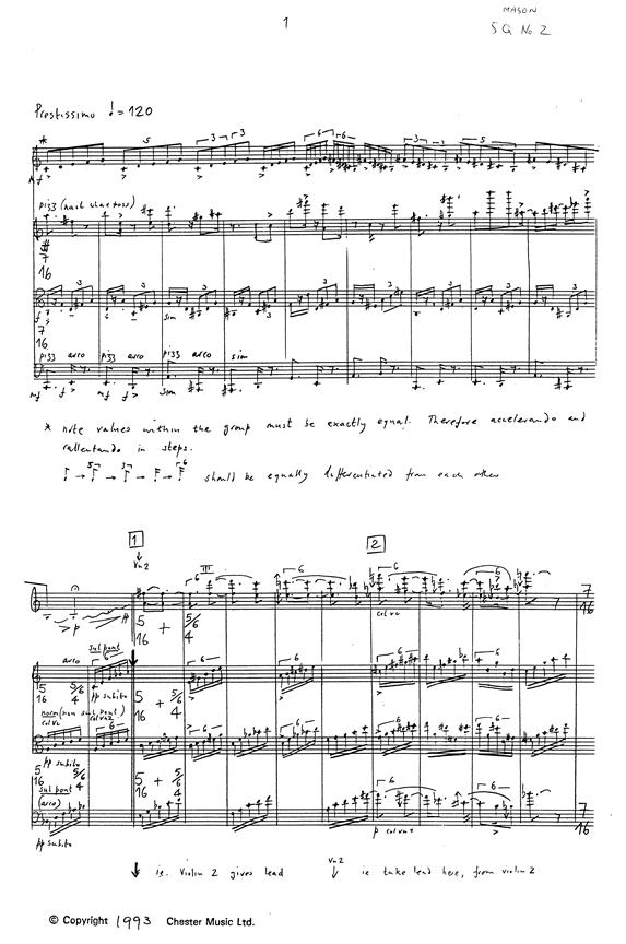 Mason: String Quartet No. 2