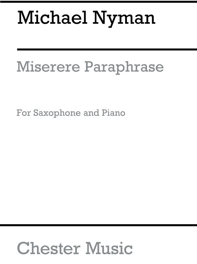 Michael Nyman: Miserere Paraphrase (Saxophone/Piano)