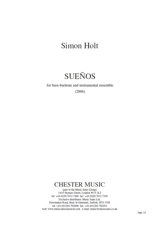 Simon Holt: Sueños