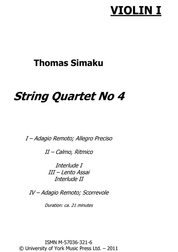 String Quartet No. 4 - Parts